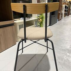 ★ダイニングチェア★イス デザインチェア W43cm スチールフレーム+ウッド+ファブリック 布 モダン オシャレ インテリアの画像
