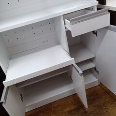 ☆ジモティ割あり☆ レンジボード ブラック H187×D44×W105 クリーニング済み MT3690 (リユースのサカイ水戸)  水戸の収納家具《食器棚、キッチン収納》の中古あげます・譲ります｜ジモティーで不用品の処分
