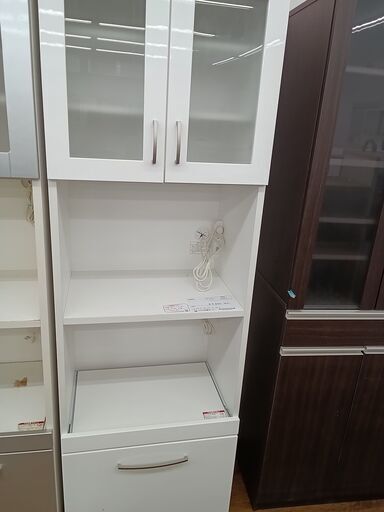 ★ジモティ割あり★  食器棚 ホワイト H180.5×D38×W58.5 クリーニング済み MT3615