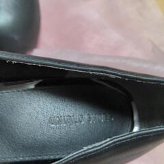 ユニクロ　レディースハイヒールパンプス　ブラック　25.0cm　大きなサイズの画像