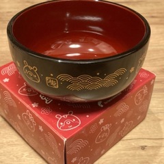 未使用 会津塗 RISURU ちょっとオシャレな塗り小どんぶり 多摩信用金庫 りする 食器 丼の画像