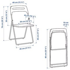 [受付終了]IKEA 折りたたみチェア 2脚　NISSE　の画像