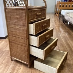 ラタンチェスト【町田市再生家具】　243015の画像