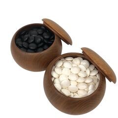 25R041 ジ2 碁石 蛤碁石・那智黒碁石 碁笥 囲碁 中古品