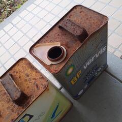 錆びたオイル缶４つ≪ジャンク≫の画像