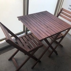 テーブルチェアセット・ブラウンの画像