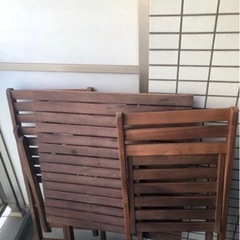 テーブルチェアセット・ブラウンの画像