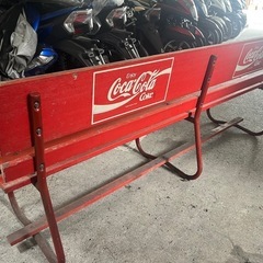 コカコーラ　木製　アウトドアベンチの画像