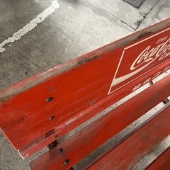 コカコーラ　木製　アウトドアベンチの画像