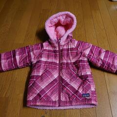 Patagonia子供用スノーボードウェア ピンク系チェック サイズ110の画像