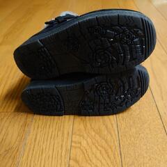 黒 スエード バックル付き ショートブーツ　20cmの画像