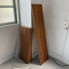 「引取成立済み
」無印良品　スタッキングシェルフ3段×3列　ウォールナット の画像