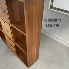 「引取成立済み
」無印良品　スタッキングシェルフ3段×3列　ウォールナット の画像