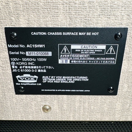 【引き取り歓迎】VOX AC15 Hand-Wired AC15HW1 ギターコンボアンプ