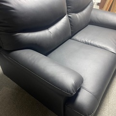 ●2人掛けソファ　合皮ブラック●展示品の画像