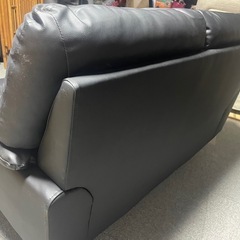 ●2人掛けソファ　合皮ブラック●展示品の画像