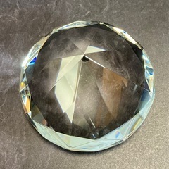 ガラス製　クリスタル　ダイヤモンドカット 70mm クリア/透明　箱入りの画像