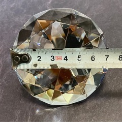 ガラス製　クリスタル　ダイヤモンドカット 70mm クリア/透明　箱入りの画像
