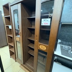 スライド式本棚 ガラス扉 レトロ