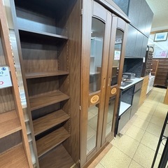 スライド式本棚 ガラス扉 レトロの画像