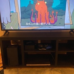 黒のウッド　テレビ台の画像