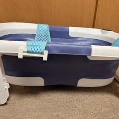 折り畳み式 ベビーバス ブルーの画像