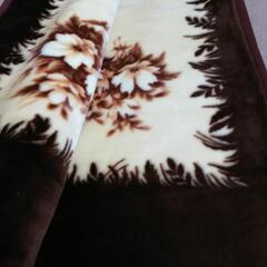 分厚い！ 毛布　140×200cm　シングル　ブラウン　ラモーネ　花柄の画像