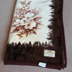 分厚い！ 毛布　140×200cm　シングル　ブラウン　ラモーネ　花柄