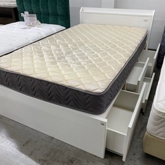 【愛品館 江戸川店 】 引き出し付 セミダブルベッド NITORI（ニトリ）の画像