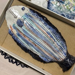 焼き物　陶器　魚　熱帯魚　インテリア　壁掛けの画像
