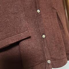 カーディガン　茶色の画像