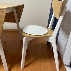 IKEA ドロップリーフテーブル 竹 (椅子付き)の画像