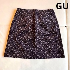 gu レオパード柄　ミニスカート　台形スカート　スカート　Sサイ...
