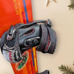 (決まりました。)スノーボード板＆ビンディング、デッキパット付き(SALOMON＆FLUX)の画像