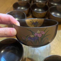 昭和レトロ 有田焼 バラ売り可 慶斎 椀 金彩 花絵 絵変わり 計14客 骨董の画像