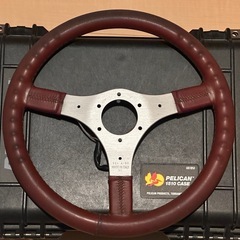 italvolanti formel イタルボランテ フォーメル 35パイ　レザー ステアリング ハンドル 当時物　ヴィンテージの画像