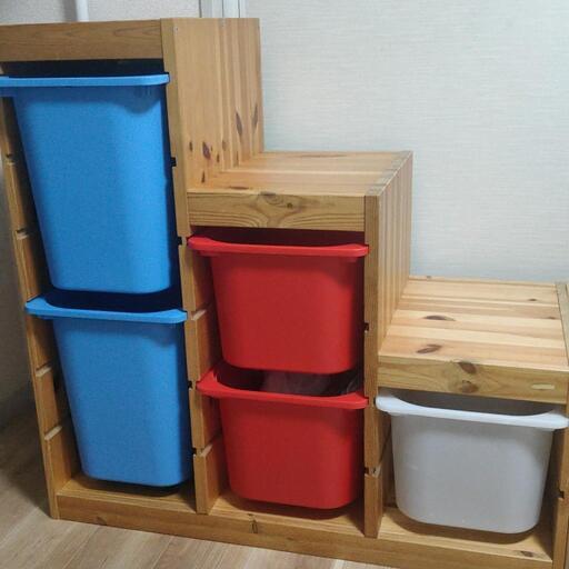 IKEA　イケア　トロファスト　おもちゃ　階段　箱　収納　子供部屋