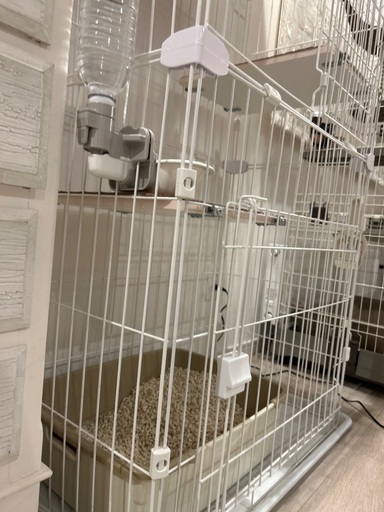 猫ゲージ3段　給水機付き　ハンモック付き