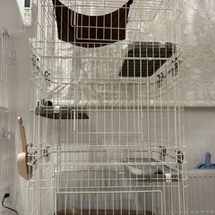 猫ゲージ3段　ハンモック、給水機付き