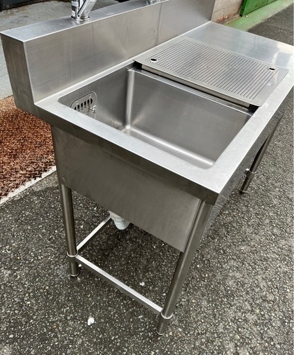 特注品 業務用 2槽シンク 混合水栓 3口蛇口付き 幅1000×奥750×高さ840+140(mm) 扉付き 二槽シンク 二層シンク 2層シンク 深形 大阪 特注品 業務用 2槽シンク 混合水栓 2口蛇口付き 幅1150×奥600×高さ830+