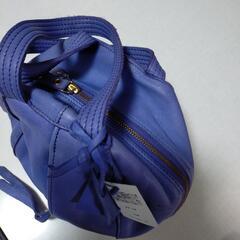 POMTATA ポンタタ　円形バック 紫　ハンドバッグ　牛革の画像