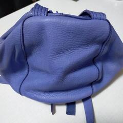 POMTATA ポンタタ　円形バック 紫　ハンドバッグ　牛革の画像