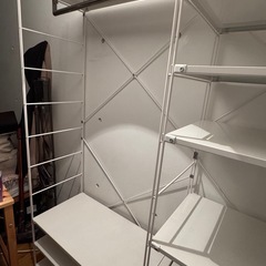 無印良品　スチールユニットシェルフ　旧モデル　送料込 無印良品（MUJI） 中古 スチールユニットシェルフ7段 本棚、DVD、CD