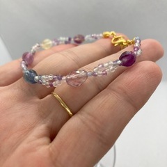 天然石　フローライト　ブレスレットの画像