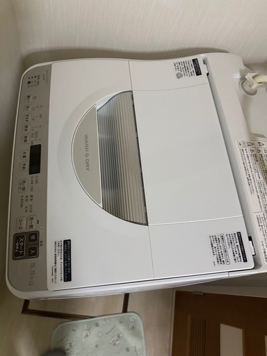 SHARP ES-TX5F-S 電気洗濯乾燥機（5.5kg, 2021年製, 縦型, ホワイト）