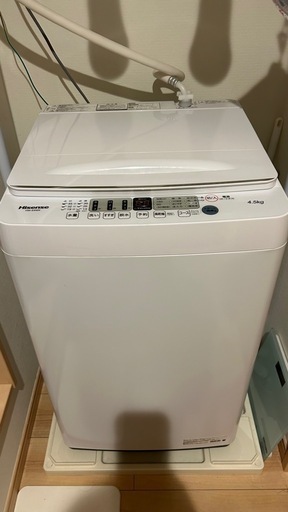 【受け渡し予定者確定】Hisense　洗濯機 4.5kg 一人暮らしサイズ