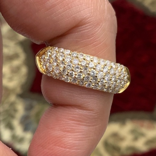 K18 1ct パヴェダイヤリング　3.4g 約16.5号