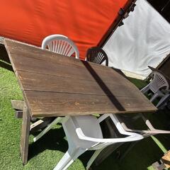 屋外用テーブル＆椅子(4脚)ワンセットの画像