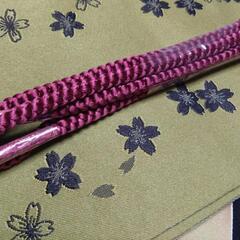 帯締め　丸組　和装小物　赤　紫　ワインレッド　小紋　色無地の画像