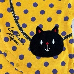 裏起毛、猫ポケット付きロンパース、水玉、迷彩、5点セットの画像